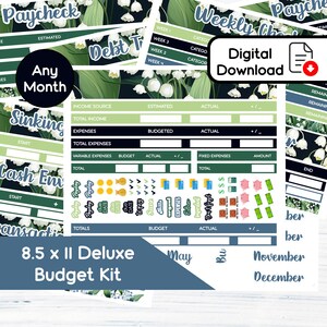 BUDGET DELUXE 8,5 x 11 pouces - Kit budget mensuel imprimable Muguet de mai (8,5 x 11 pouces) - Kit BF5