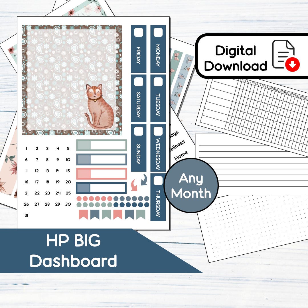 HP BIG Dashboard - Floral Fall Printable Dashboard Sticker Kit for ...