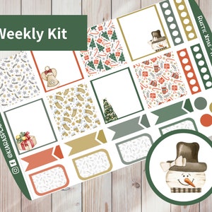 Natal rústico - Hobonichi Cousin A5 Kit de adesivos semanais para impressão (RCA5HW) (5,8x8,3)