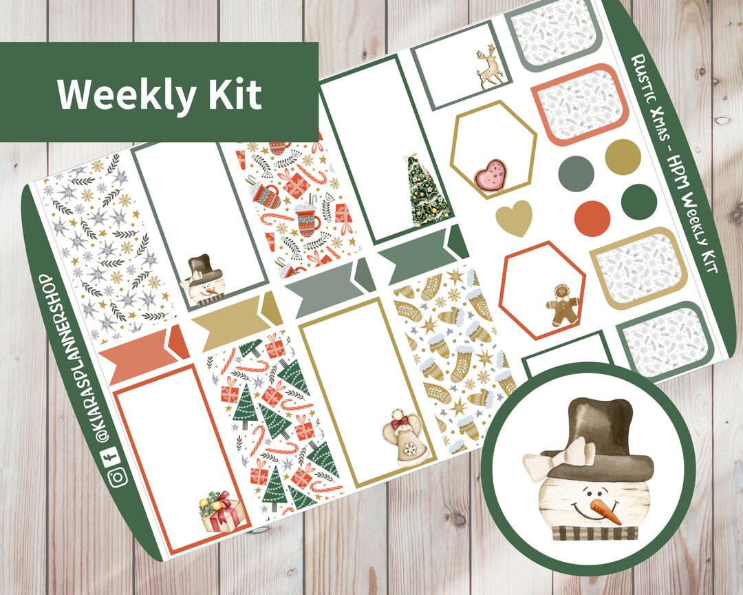Rustic Xmas - Printable Weekly Sticker Kit for Happy Planner Mini ...