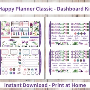 Rustic Floral - Printable Weekly Dashboard Sticker Kit for Happy ...