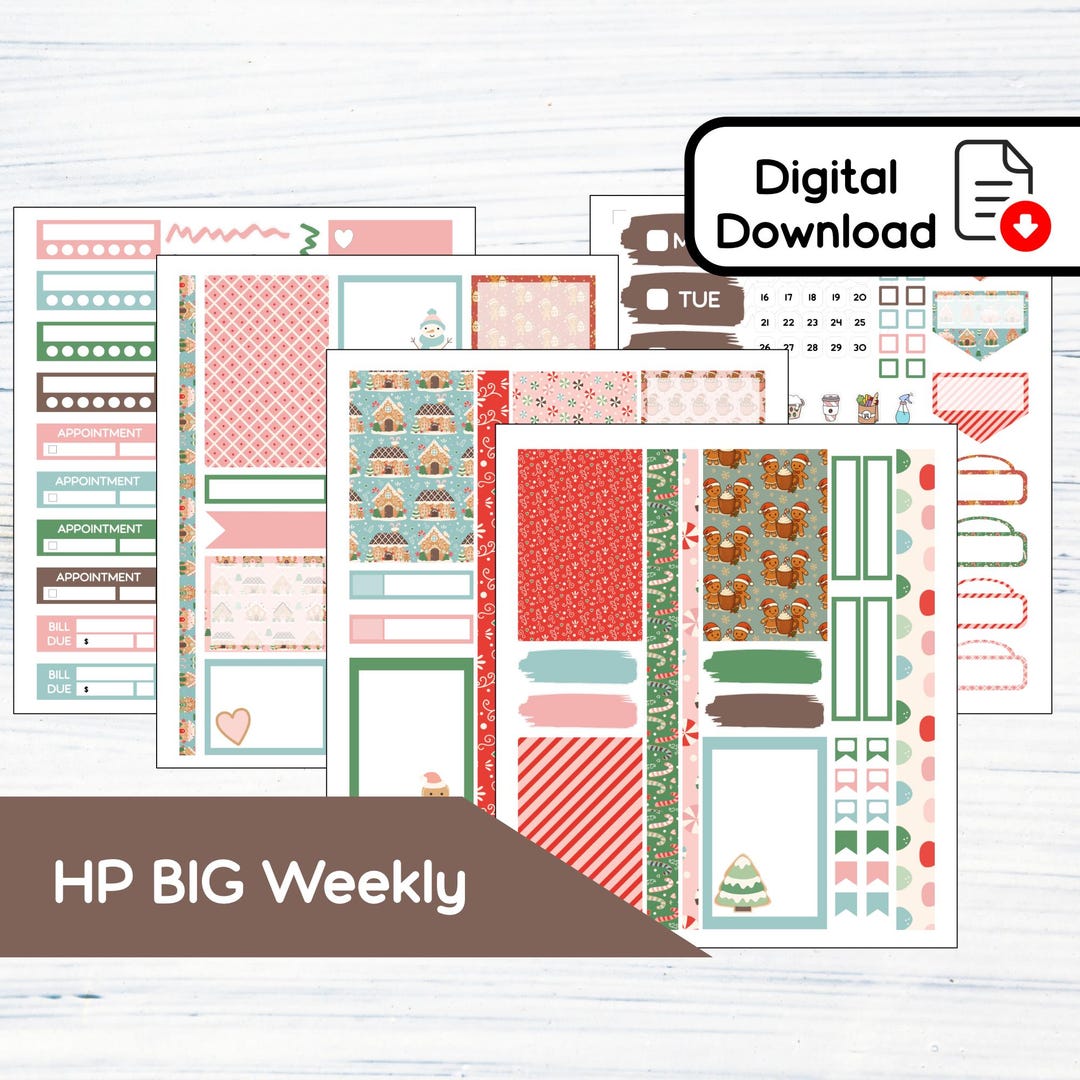 HP BIG Weekly - Sweet Holiday Printable Weekly Sticker Kit for Happy ...
