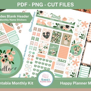 Primavera floreale (marzo) - Kit mensile stampabile per Happy Planner Mini (SFHPMM) (4,5x7) (2022)