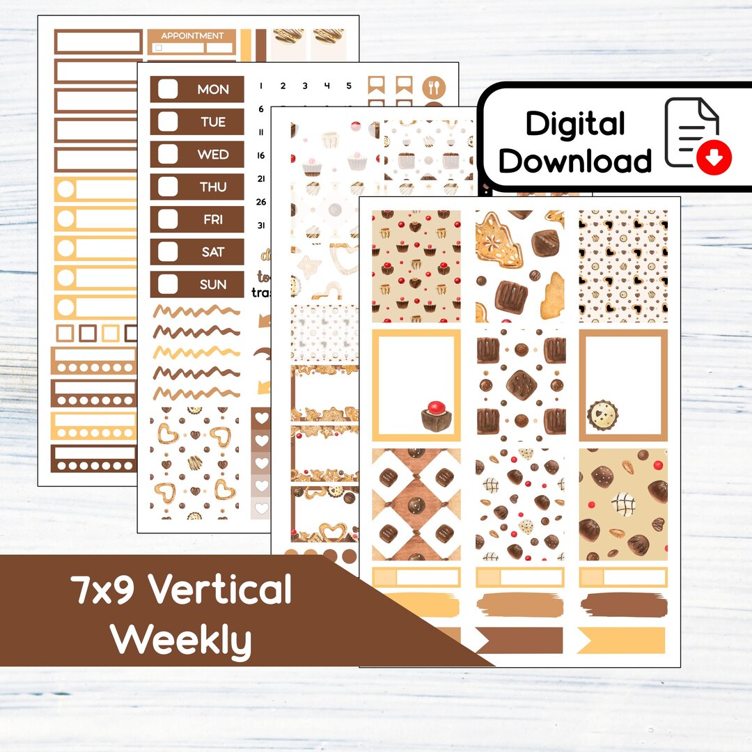 7x9 Vertical Weekly - Sweet Christmas Printable Weekly Sticker Kit for ...