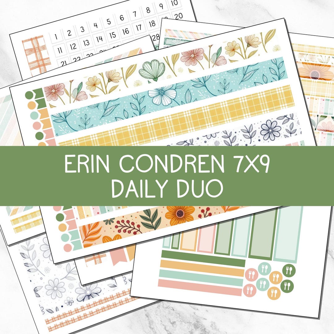 KIT 208 | Sweet Spring - Erin Condren 7x9 Daily Duo | Digital Download ...