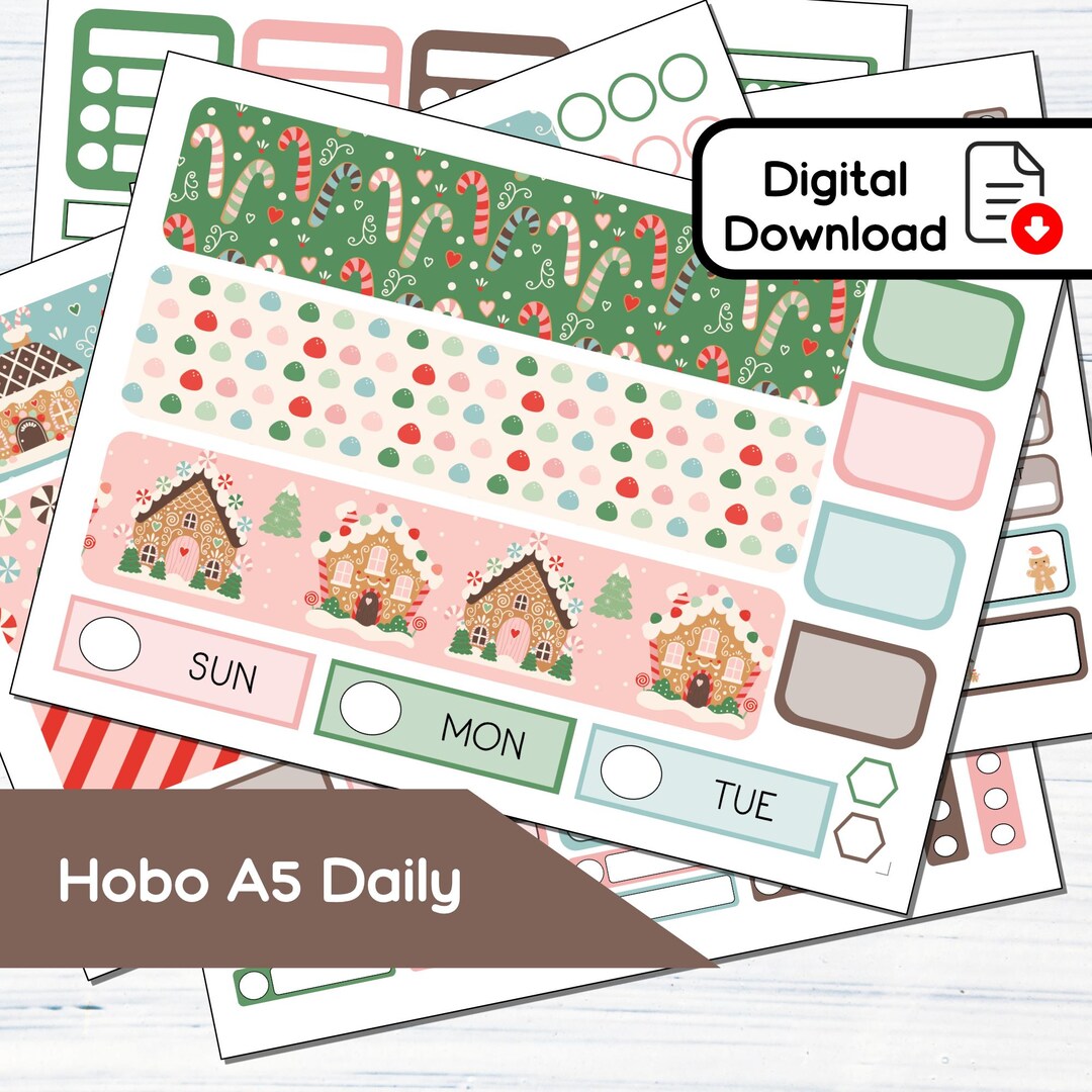 Hobonichi Cousin A5 Daily - Sweet Holiday Printable Daily Sticker Kit ...
