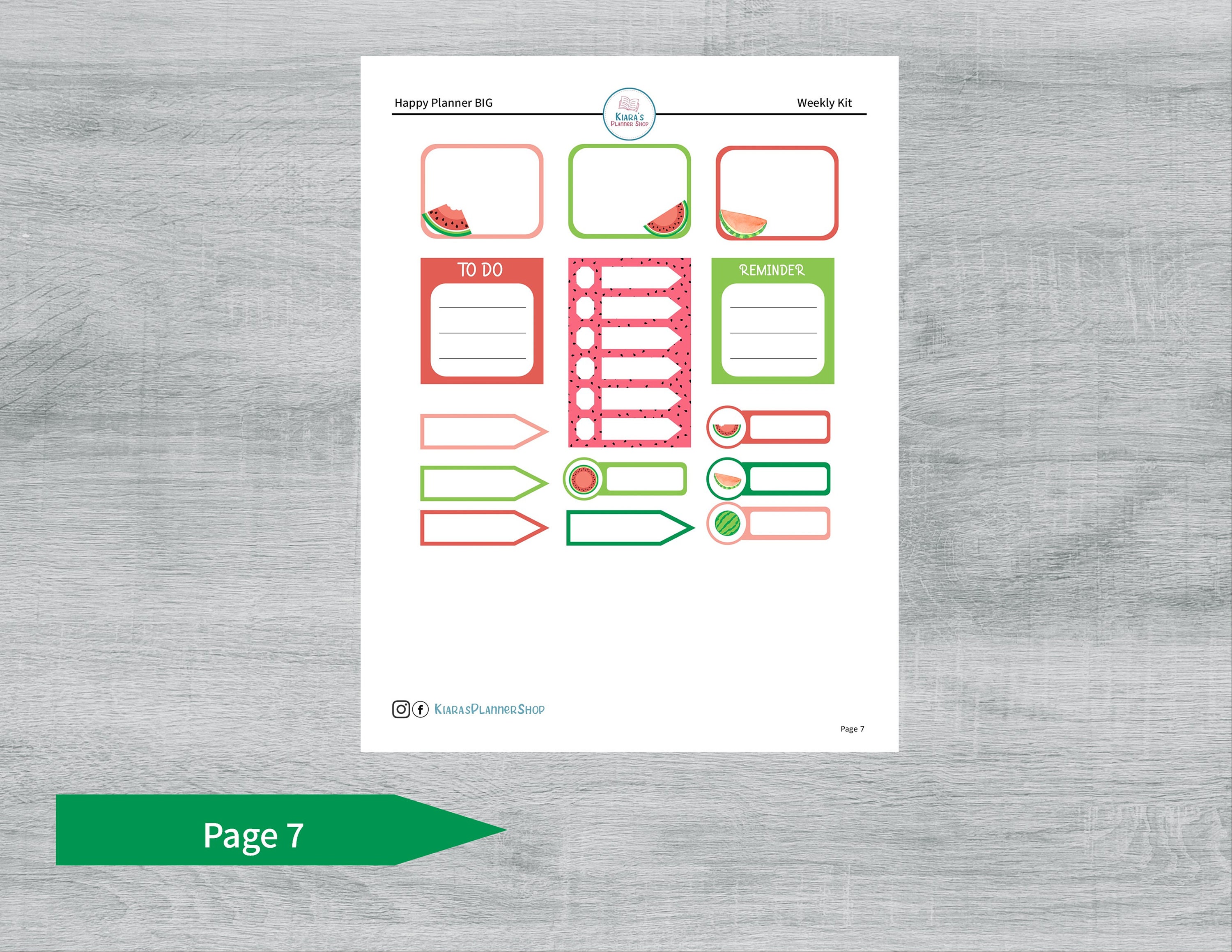 Watermelons Printable Weekly Sticker Kit for Happy Planner - Etsy