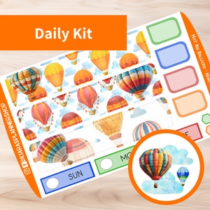 Heißluftballons - Hobonichi Cousin A5 Printable Sticker Kit (HAA5HW) (5.8x8.3)