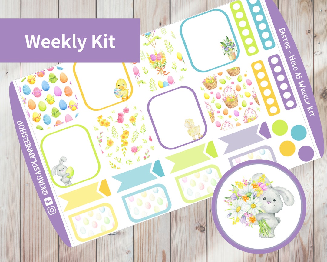 Easter - Hobonichi Cousin A5 Printable Weekly Sticker Kit (EA5HW) (5 ...