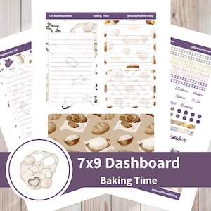 Tempo de cozimento - Kit de adesivos de painel mensal para impressão para planejadores 7 x 9 (BT79DASH) Erin Condren Life Planner ECLP