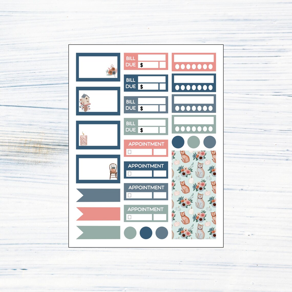 HP Mini Weekly - Floral Fall Printable Weekly Sticker Kit for Happy ...