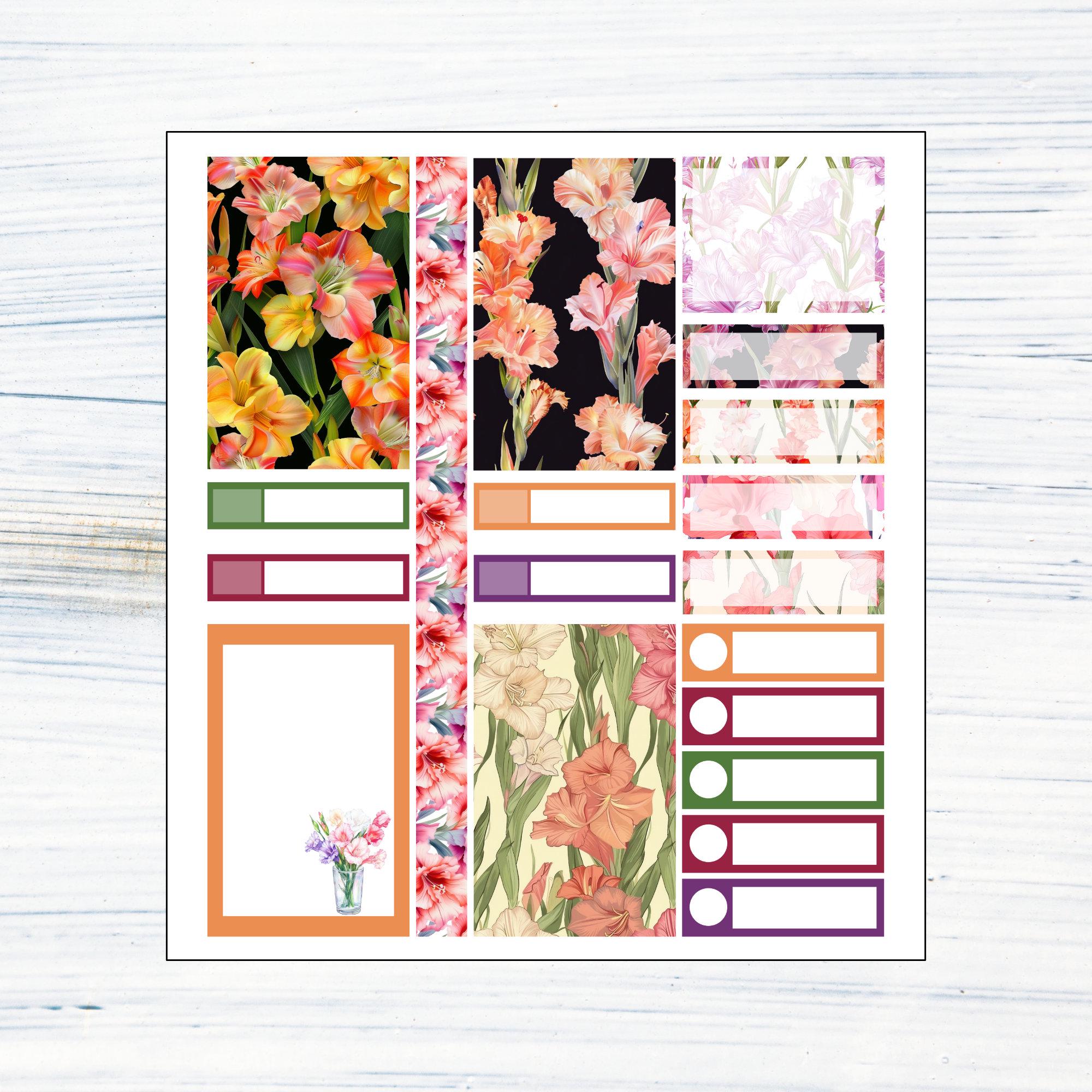 HP BIG Weekly - August Gladiolus Printable Weekly Sticker Kit for Happy ...