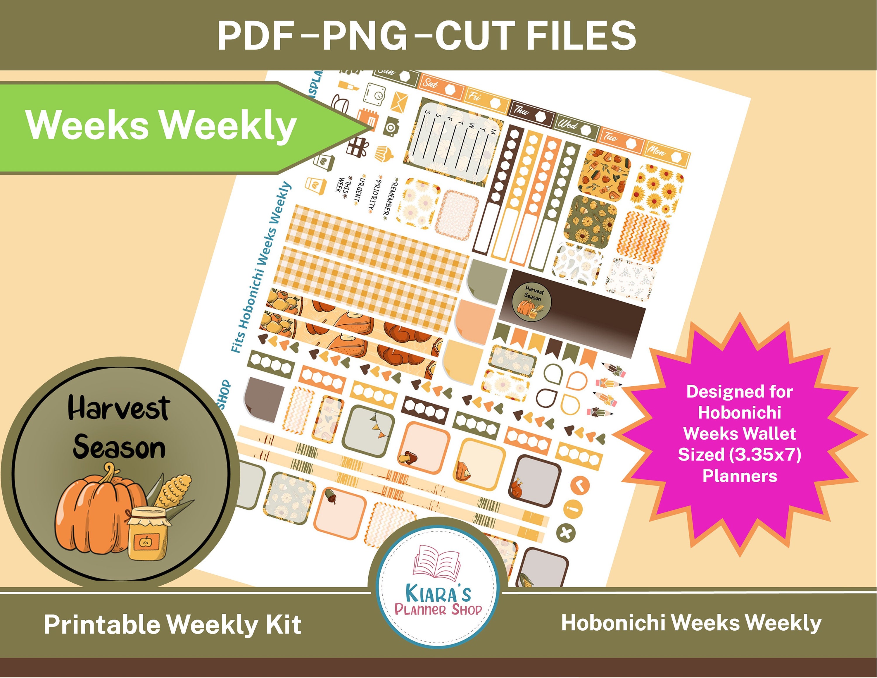 Printable Stickers For Hobonichi Weeks Planner, Weekly Kit, Space Cats •  DigiSparkles