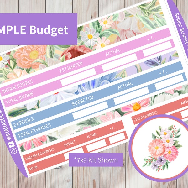 SIMPLE Budget Kit - Spring Blooms Monthly Budget Sticker Kit (SBSBK) (A5, 7x9, 8.5x11)