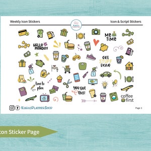 Wildflowers - Printable Vertical Weekly Sticker Kit for 7x9 Planners ...