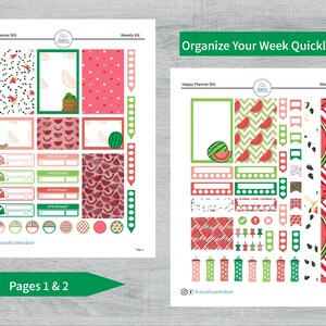 Watermelons Printable Weekly Sticker Kit for Happy Planner BIG WMHPBW 8 ...