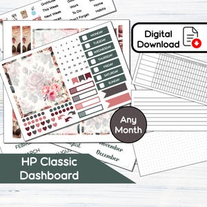 Kit adesivi stampabili per cruscotto HP Classic - June Roses per Happy Planner Classic (7x9,25) Kit BF6