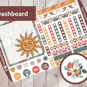 Boho Garden - Printable Weekly Dashboard Sticker Kit for Happy Planner Classic (BGHPCD) (7 x 9.25) Happy Planner