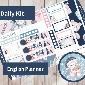 Inverno aconchegante - Hobonichi Original A6 (versão do planejador em inglês) Kit de adesivos diários / semanais para impressão (CWA6ED) (5,9x4,1)