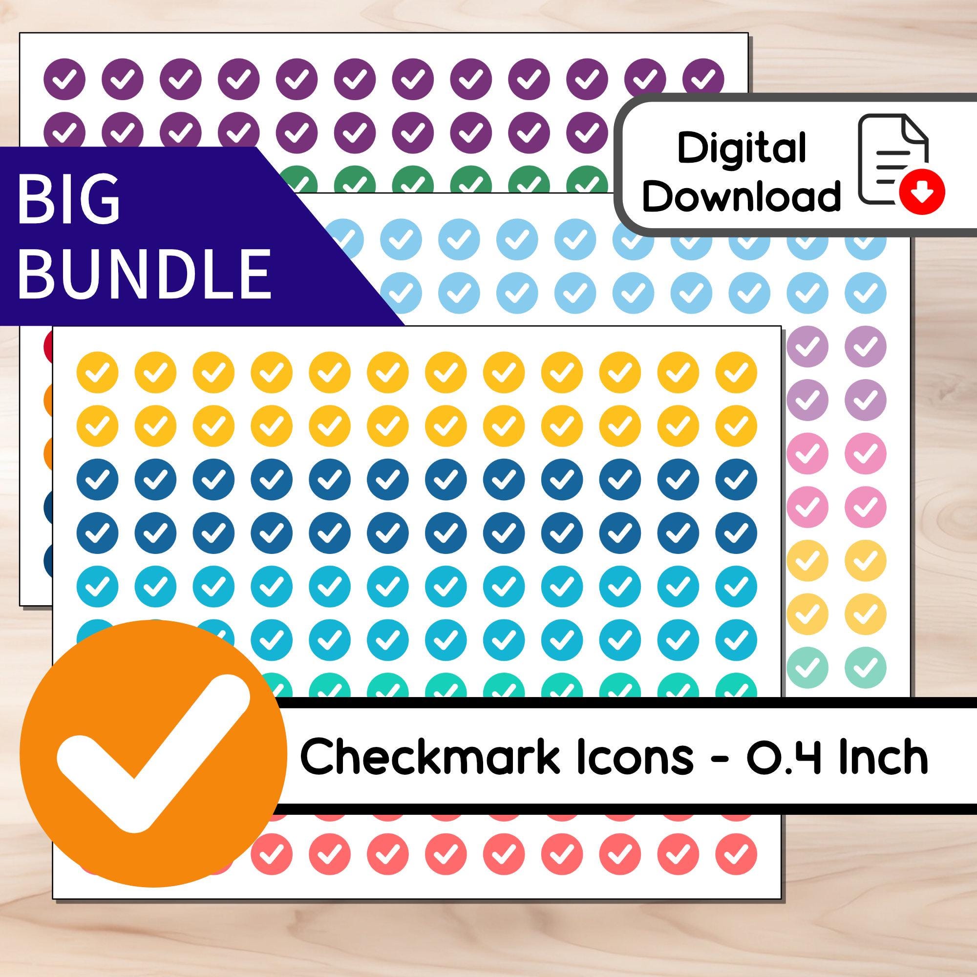 Checkmark Icon Dots - BIG BUNDLE - Printable Icon Sticker Set - 1080 ...