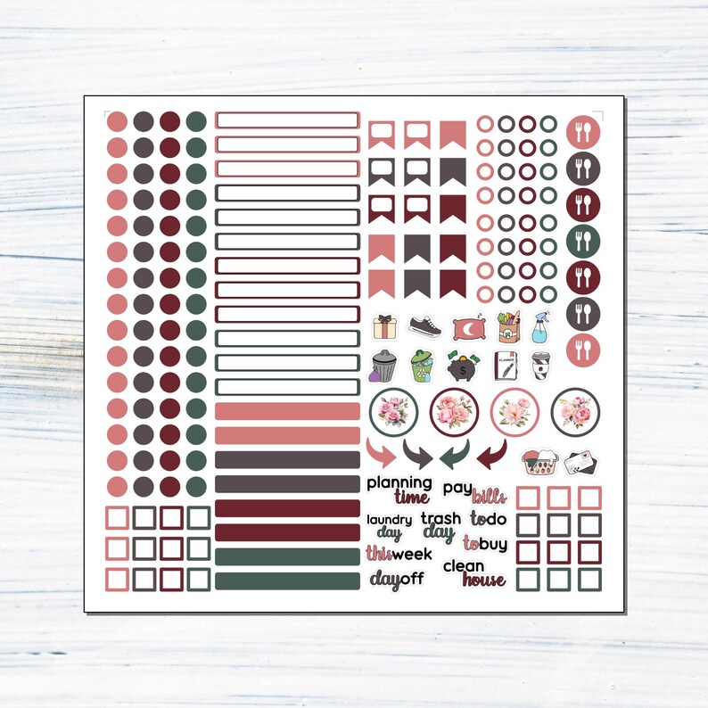 Scout Large Weekly - June Rose - Printable Weekly Sticker Kit for ...