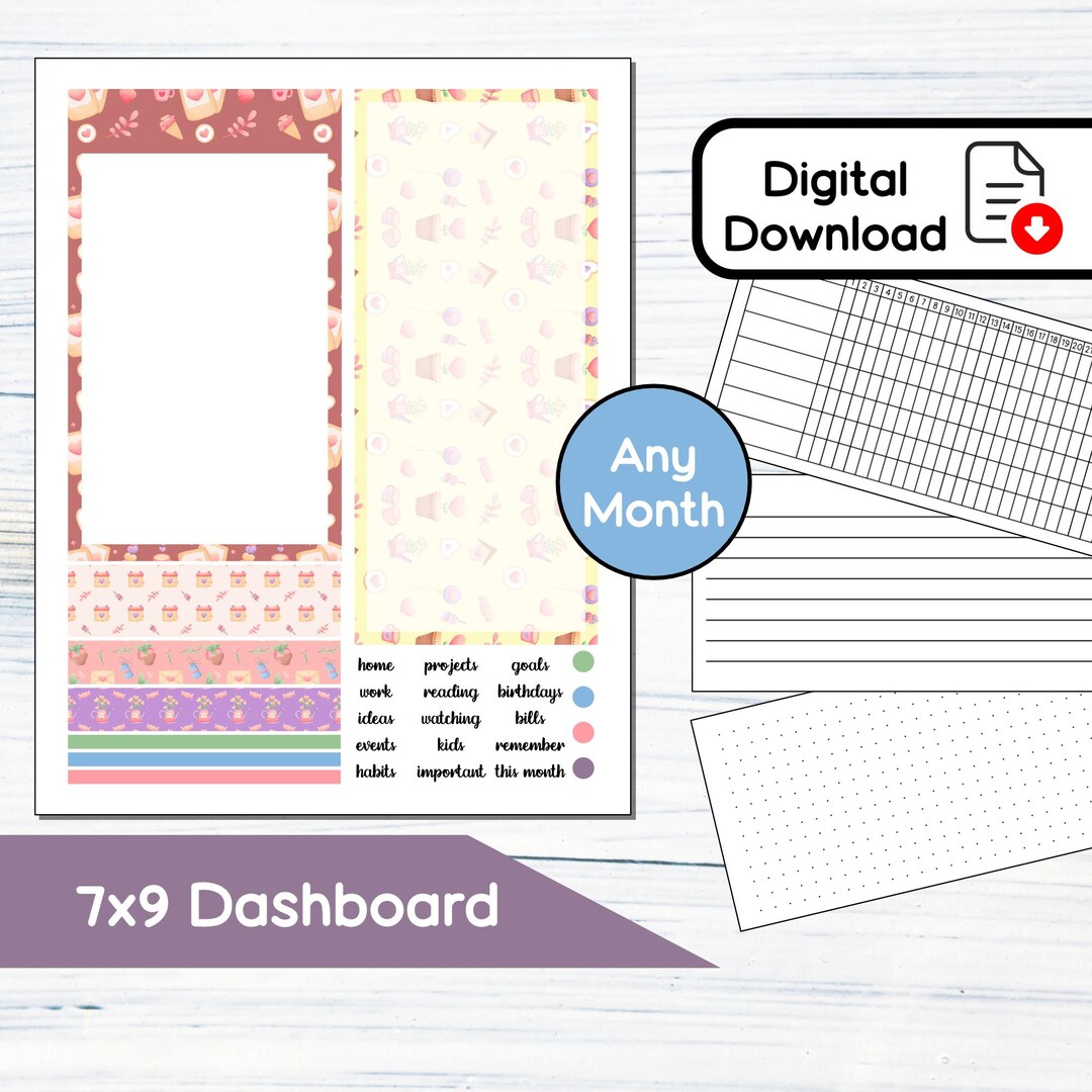 7x9 Dashboard - Valentine Love Printable Dashboard Sticker Kit for 7x9 ...