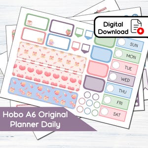 Hobonichi Original A6 Daily - Valentine Love Druckbares tägliches / wöchentliches Sticker Kit (5.9x4.1) - Instant Download Kit 125