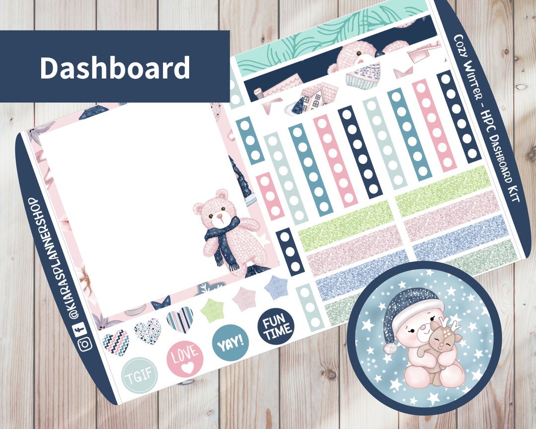 Cozy Winter Printable Weekly Dashboard Sticker Kit for Happy Planner ...