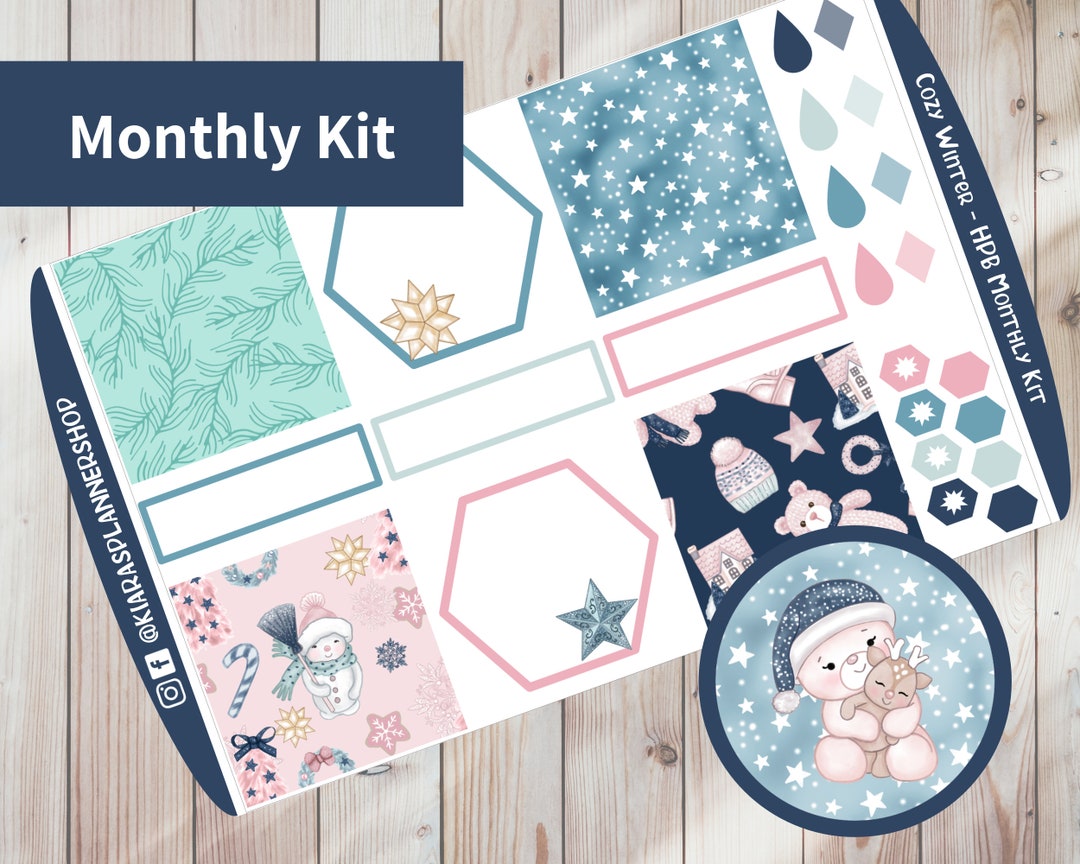 Cozy Winter - Printable Monthly Sticker Kit for Happy Planner BIG ...