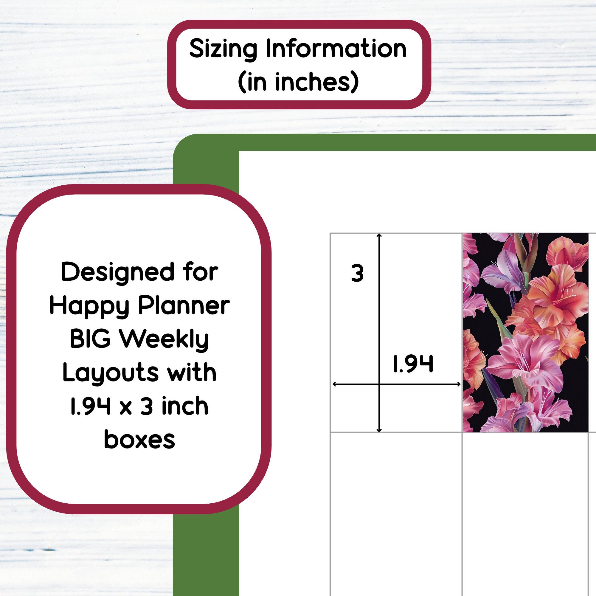 HP BIG Weekly - August Gladiolus Printable Weekly Sticker Kit for Happy ...