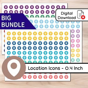 Position Symbol Punkte - BIG BUNDLE - Symbol Aufkleber Set - 1080 Count - Mehrere Farbschemata - BUJO