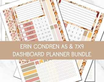 KIT 219 | Soft Pumpkins - Erin Condren 7x9 & A5 Dashboard Planner Bundle | Digital Download | 2025-2026 / 2026-2027