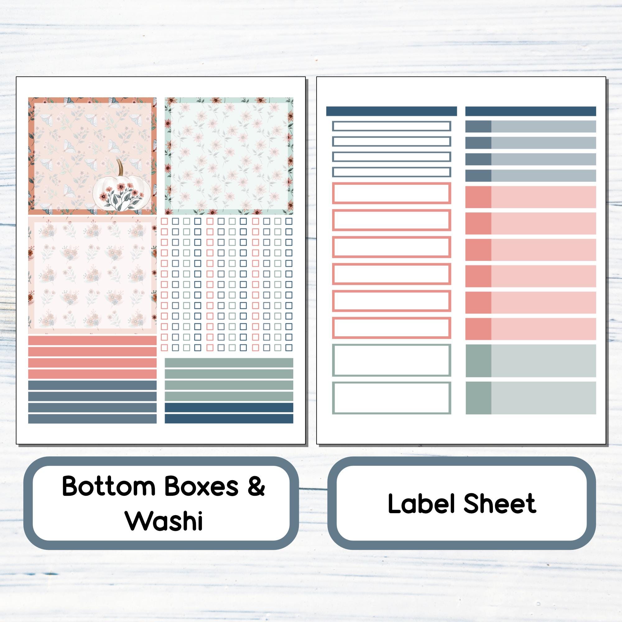 7x9 Daily Duo - Floral Fall Printable Daily Duo Sticker Kit for 7x9 ...