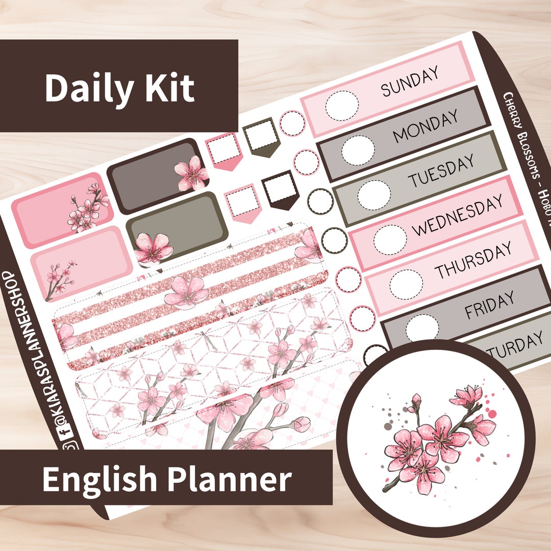 Cherry Blossoms - Hobonichi A6 English Planner Printable Daily / Weekly ...