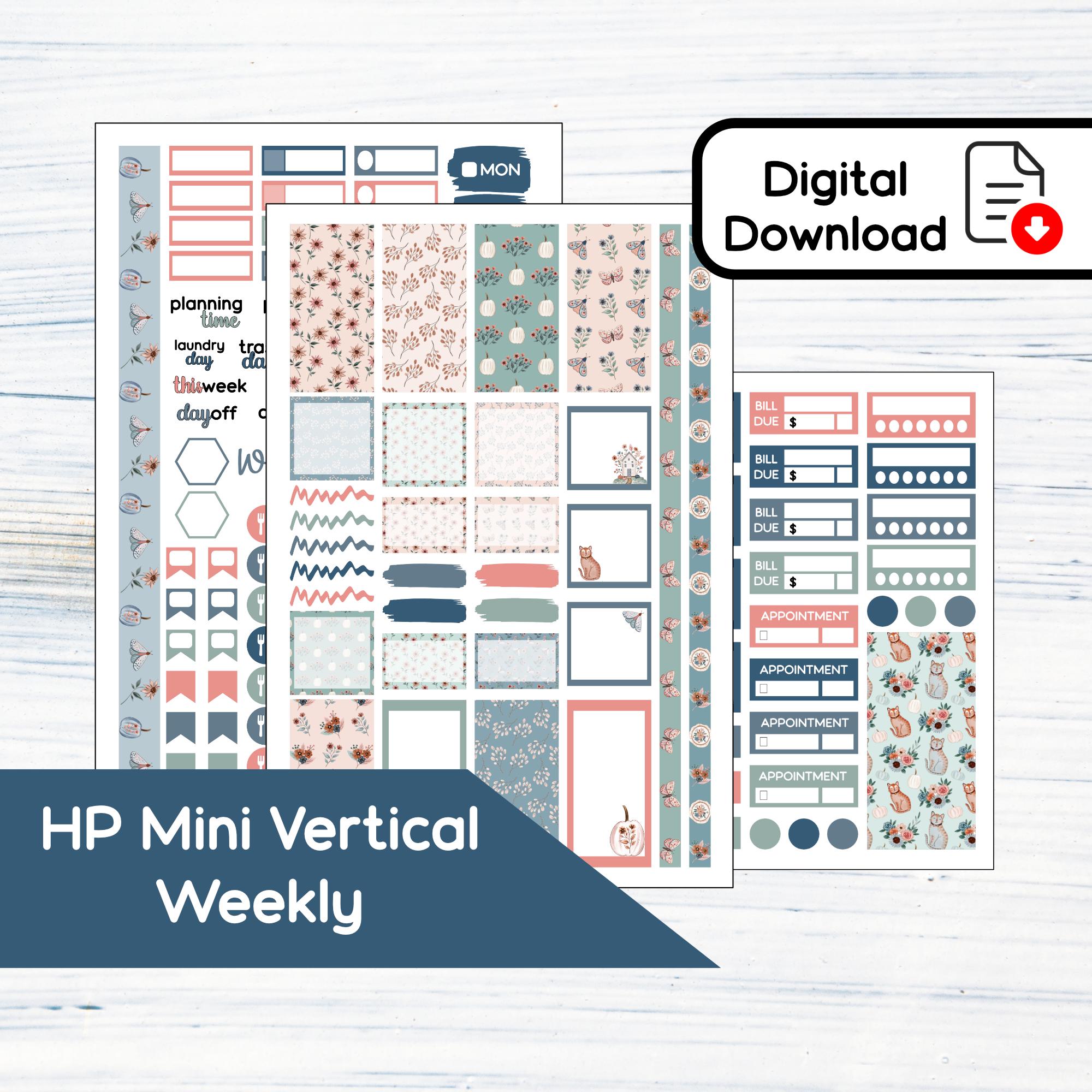 HP Mini Weekly - Floral Fall Printable Weekly Sticker Kit for Happy ...