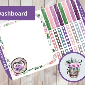 Rustic Floral - Printable Weekly Dashboard Sticker Kit for Happy ...