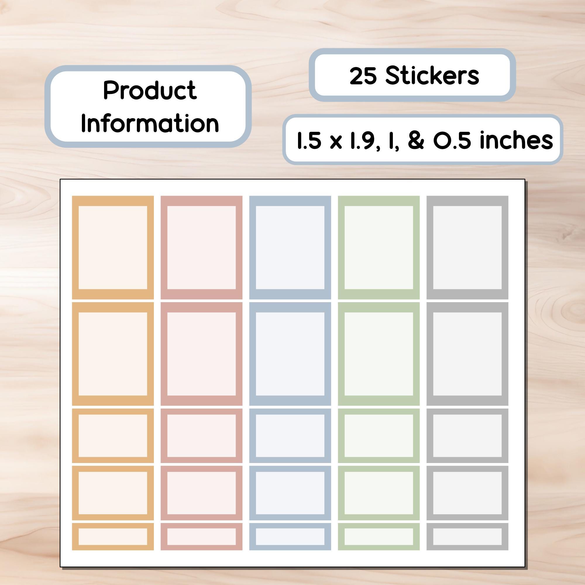 Soft Neutral - Box Assortment - 50 Stickers - Blank and Shaded ...