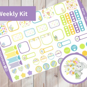 Ostern - Hobonichi Weeks Printable Weekly Sticker Kit (EWHW) (3.35x7)