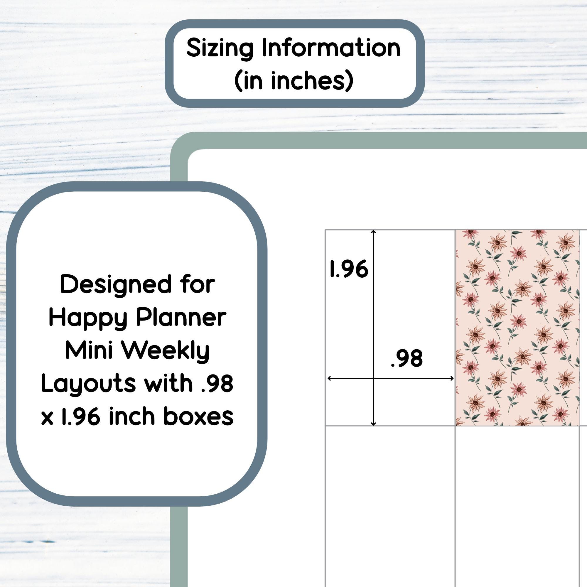 HP Mini Weekly - Floral Fall Printable Weekly Sticker Kit for Happy ...