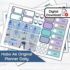 Hobonichi Original A6 Daily - Let It Snow Druckbares tägliches / wöchentliches Sticker Kit (5.9x4.1) - Instant Download Kit 124