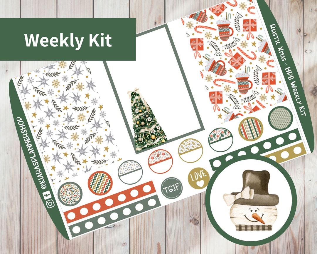 Rustic Xmas - Printable Weekly Sticker Kit for Happy Planner BIG ...