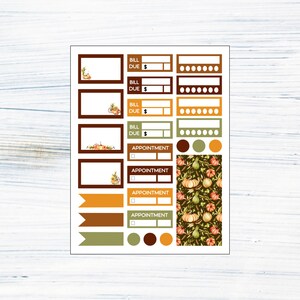HP Mini Weekly - Pumpkin Market Printable Weekly Sticker Kit for Happy ...