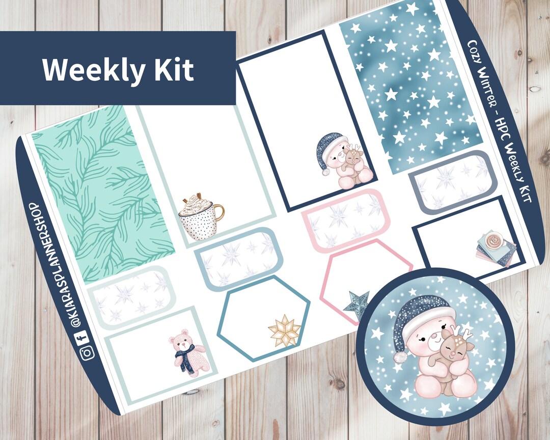 Cozy Winter - Printable Weekly Sticker Kit for Happy Planner Classic ...