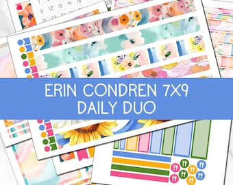 KIT 211 | Summer Flower - Erin Condren 7x9 Daily Duo | Digital Download | 2026