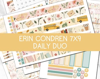 KIT 214 | School Days - Erin Condren 7x9 Daily Duo | Digital Download | 2025-2026 / 2026-2027