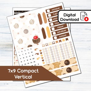 7x9 Compact Vertical - Sweet Christmas Printable Compact Vertical Sticker Kit for 7x9 Planners Erin Condren - Instant Download Kit 107