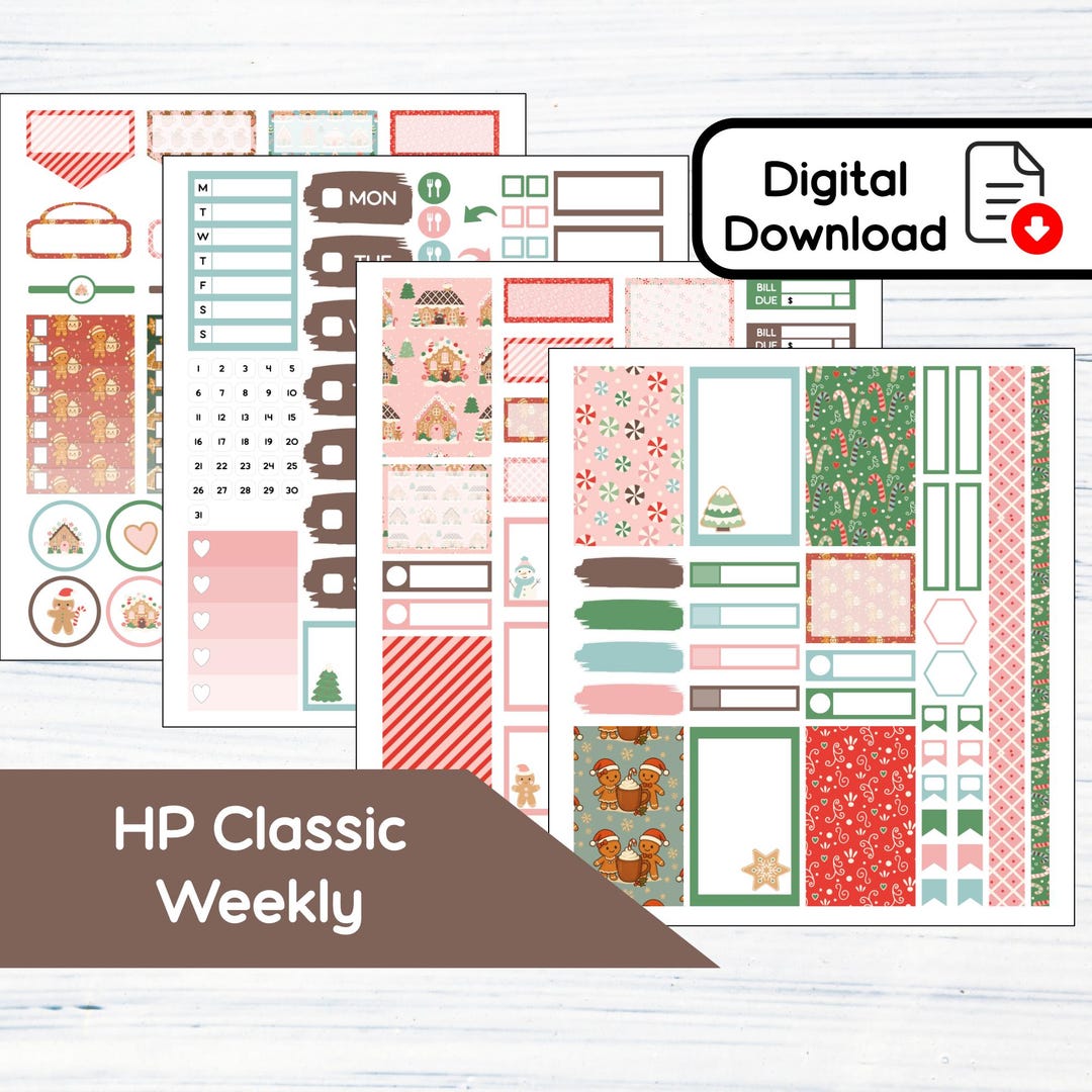 HP Classic Weekly - Sweet Holiday Printable Weekly Sticker Kit for ...