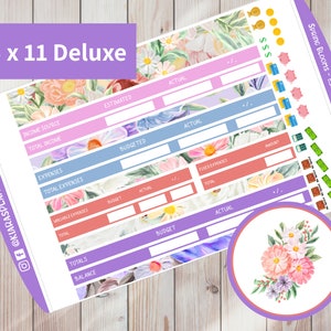 PRESUPUESTO DE LUJO 8,5 x 11 - Kit de presupuesto mensual imprimible de flores de primavera (SB811DB) (8,5 x 11)