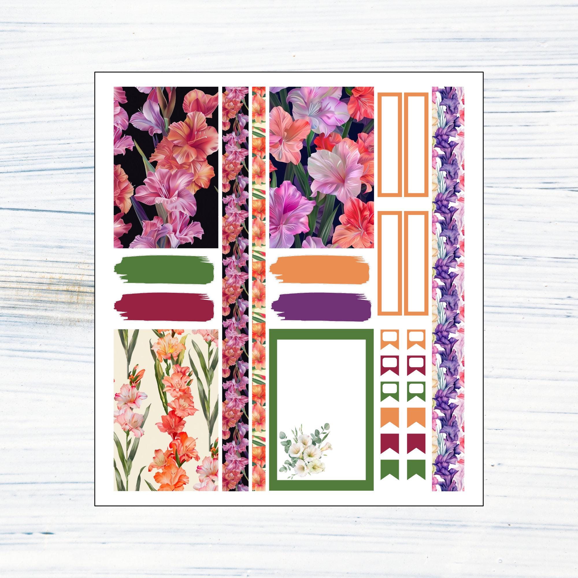 HP BIG Weekly - August Gladiolus Printable Weekly Sticker Kit for Happy ...