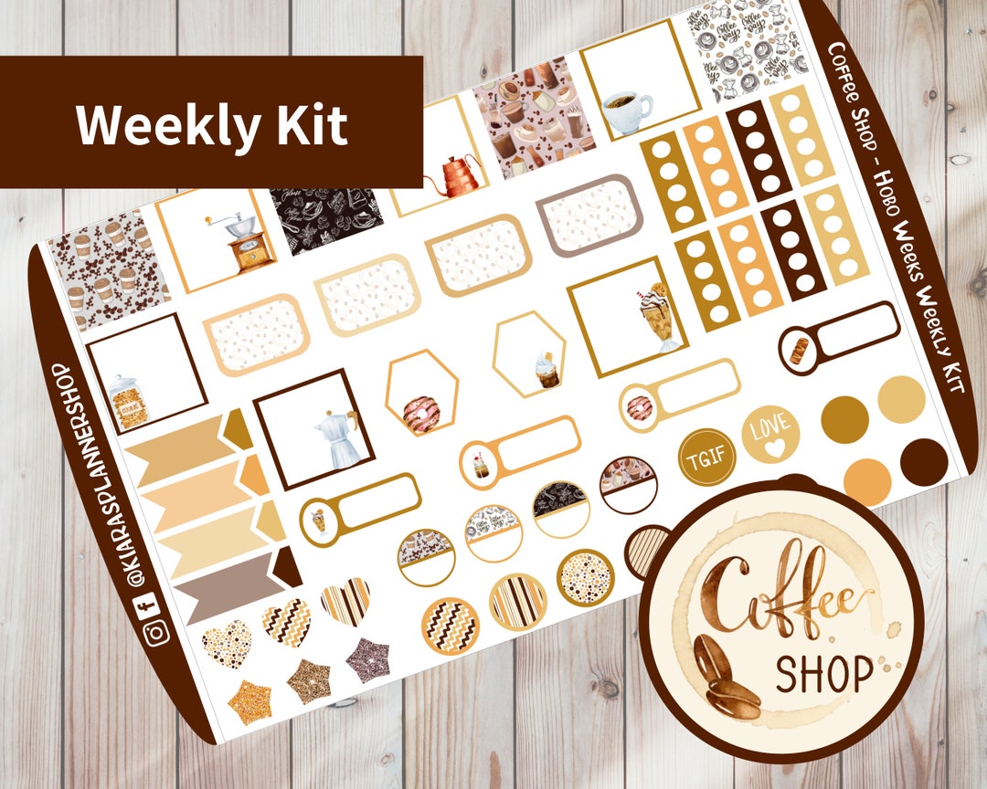 Coffee Shop - Hobonichi Weeks Printable Weekly Sticker Kit (CSWHW) (3 ...